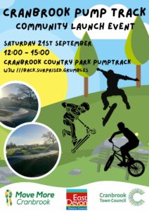 Cranbrook Pump Track Community Launch Poster