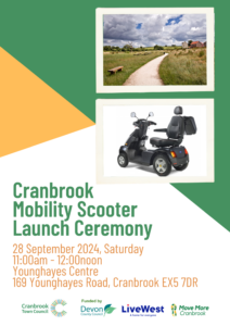 Cranbrook Town Council Mobility Scooter Launch Ceremony Poster