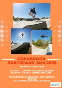 Cranbrook Town Council Skatepark Jam 2025 Poster